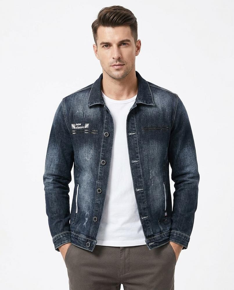 REI-Outlet24 - Zanal | Washed Button-Front Denim Jacket Men